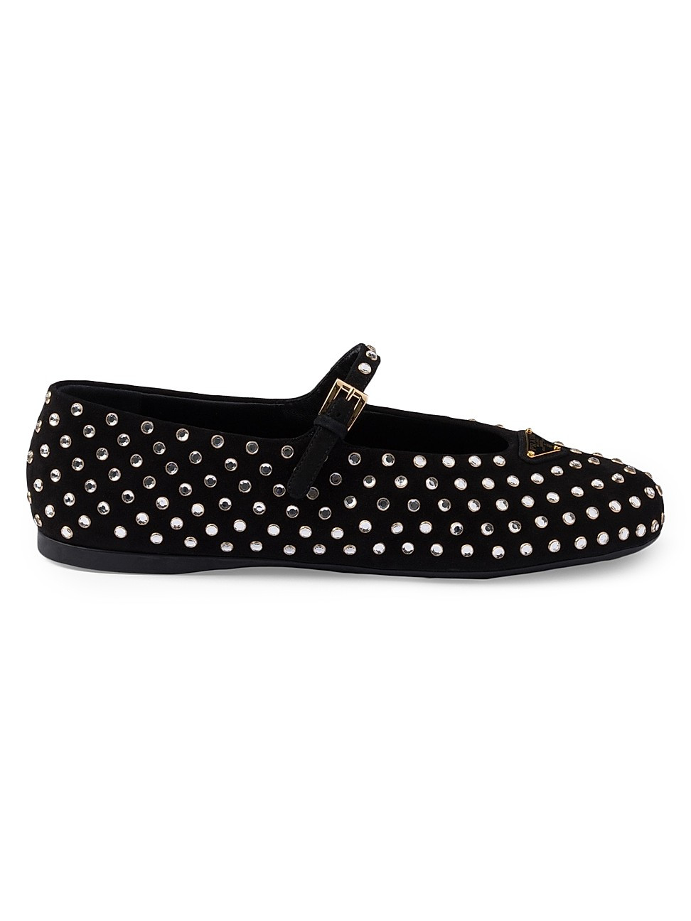 Women's Suede Ballerinas with Crystals - Black - Size 8 | Saks Fifth Avenue