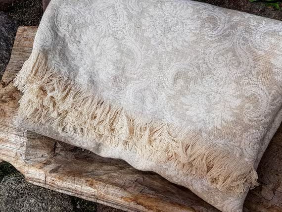 Linen Blanket Softened Linen Blanket Damask Linen Blanket - Etsy | Etsy (US)