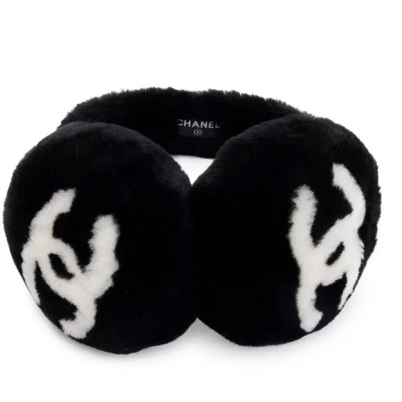 CHANEL Black and White Logo Earmuffs | Poshmark