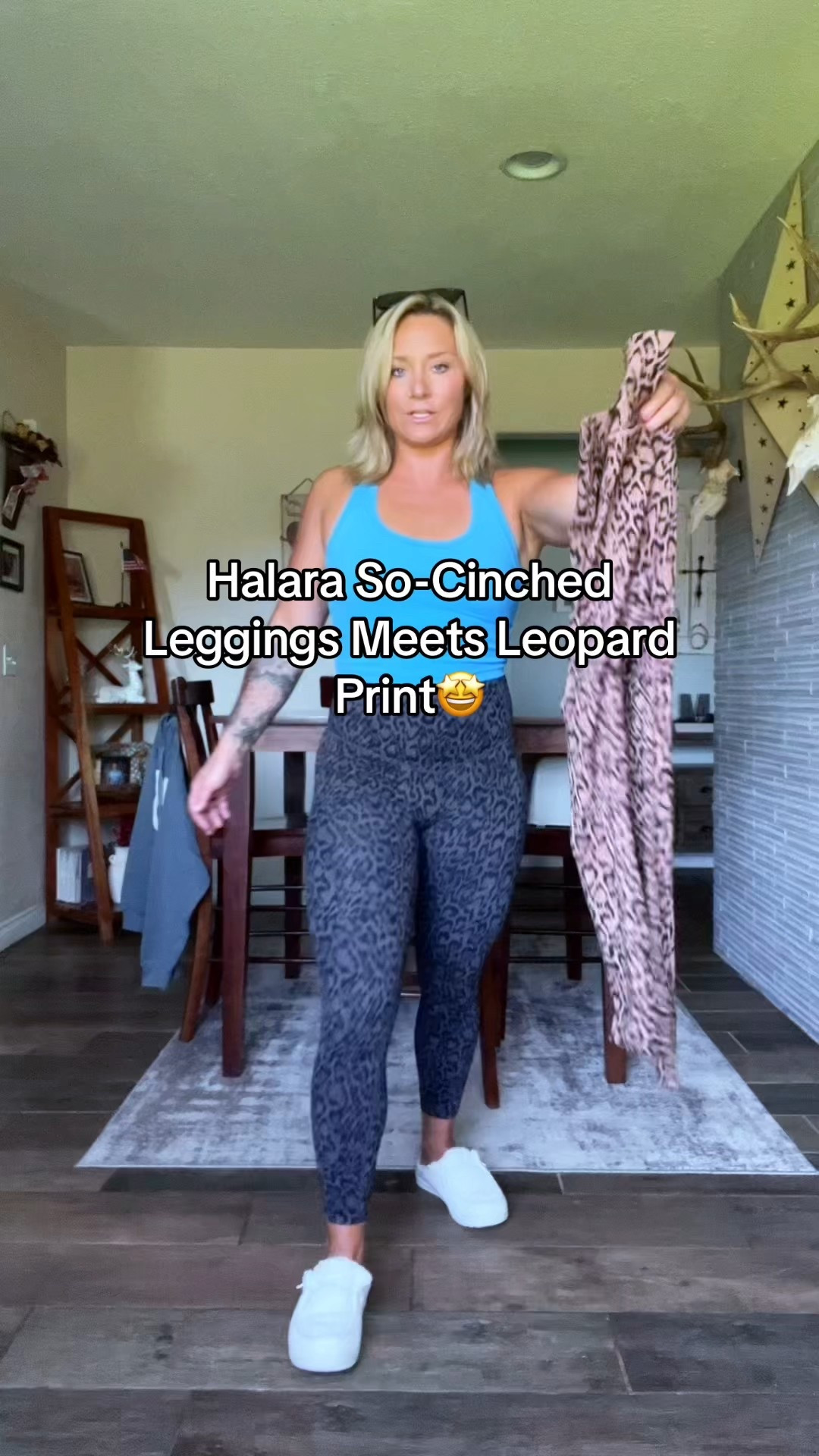 Leopard Print Halara leggings. I’m in a medium 🤗. 

#LTKHome #LTKActive #LTKU