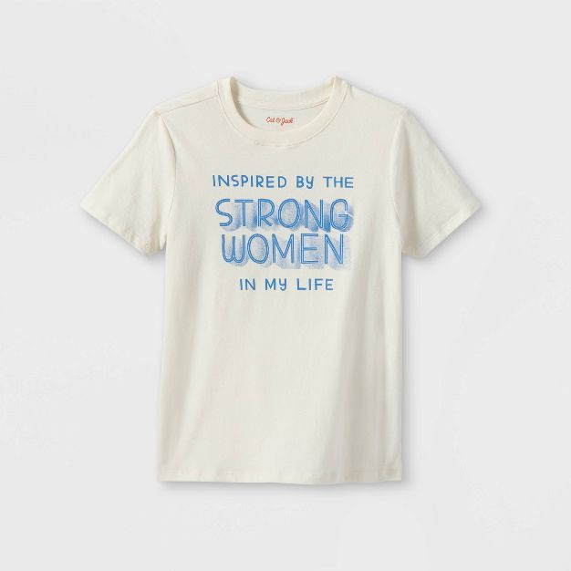 Boys' 'Inspired By The Strong Women In My Life' Graphic Short Sleeve T-Shirt - Cat & Jack™ Crea... | Target