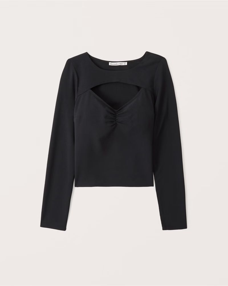 Women's Long-Sleeve Cutout Top | Women's Tops | Abercrombie.com | Abercrombie & Fitch (US)