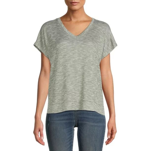 Time and Tru Women's Short Sleeve Textured Top | Walmart (US)