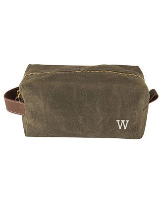 Cathy's Concepts Cathys's Concepts Personalized Men’s Olive Waxed Canvas and Leather Dopp Kit &... | Macys (US)