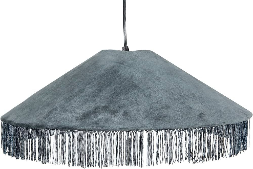 Creative Co-Op DF2196 Charcoal Cotton Velvet Pendant Tassels Ceiling Lights, Blue Teal Gray | Amazon (US)