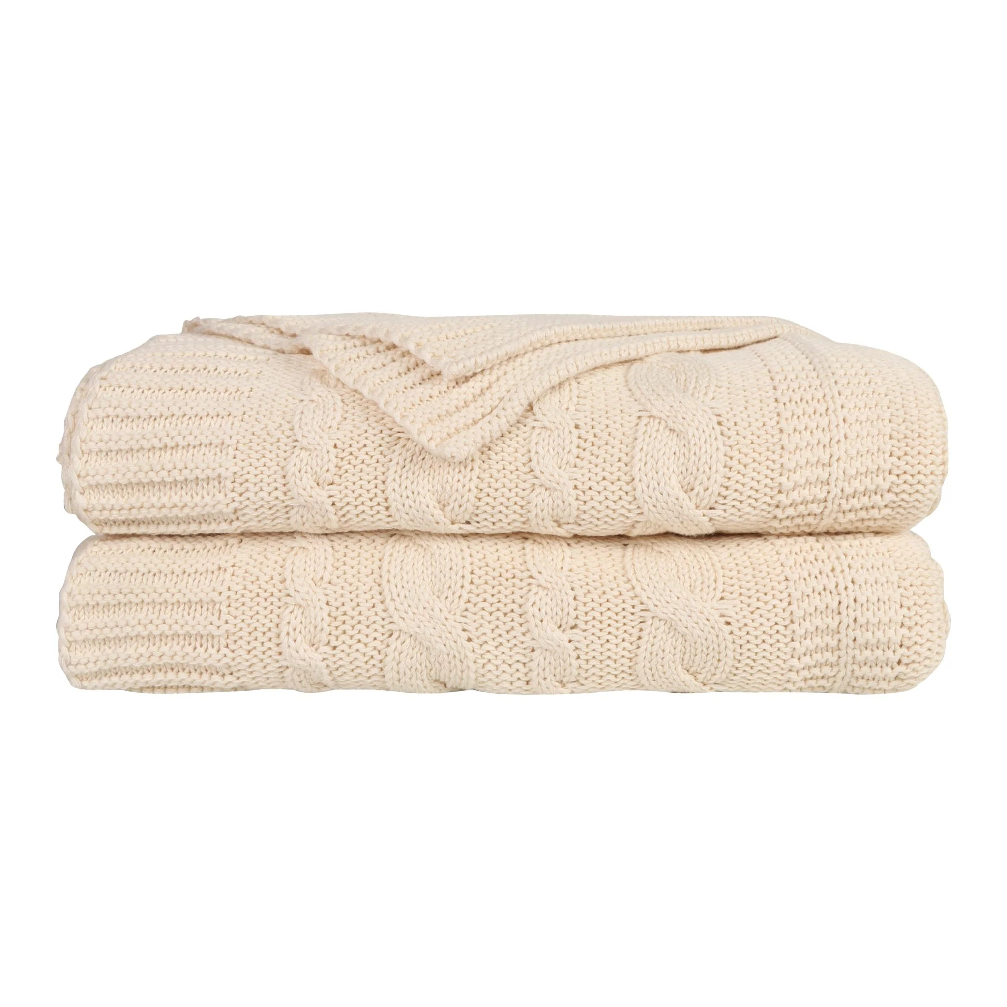 Organic Cotton Cable Knit Throw | Delara 