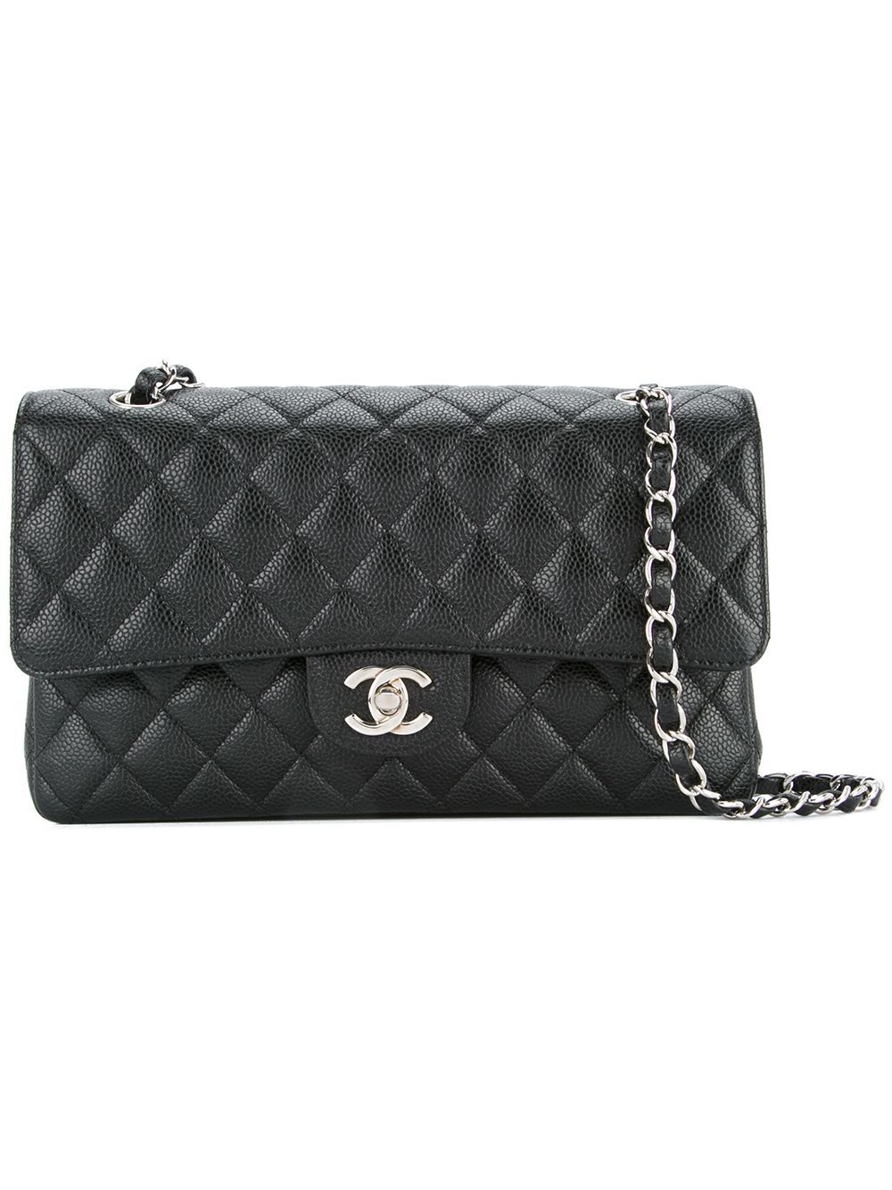 Chanel Vintage double flap shoulder bag - Black | FarFetch US