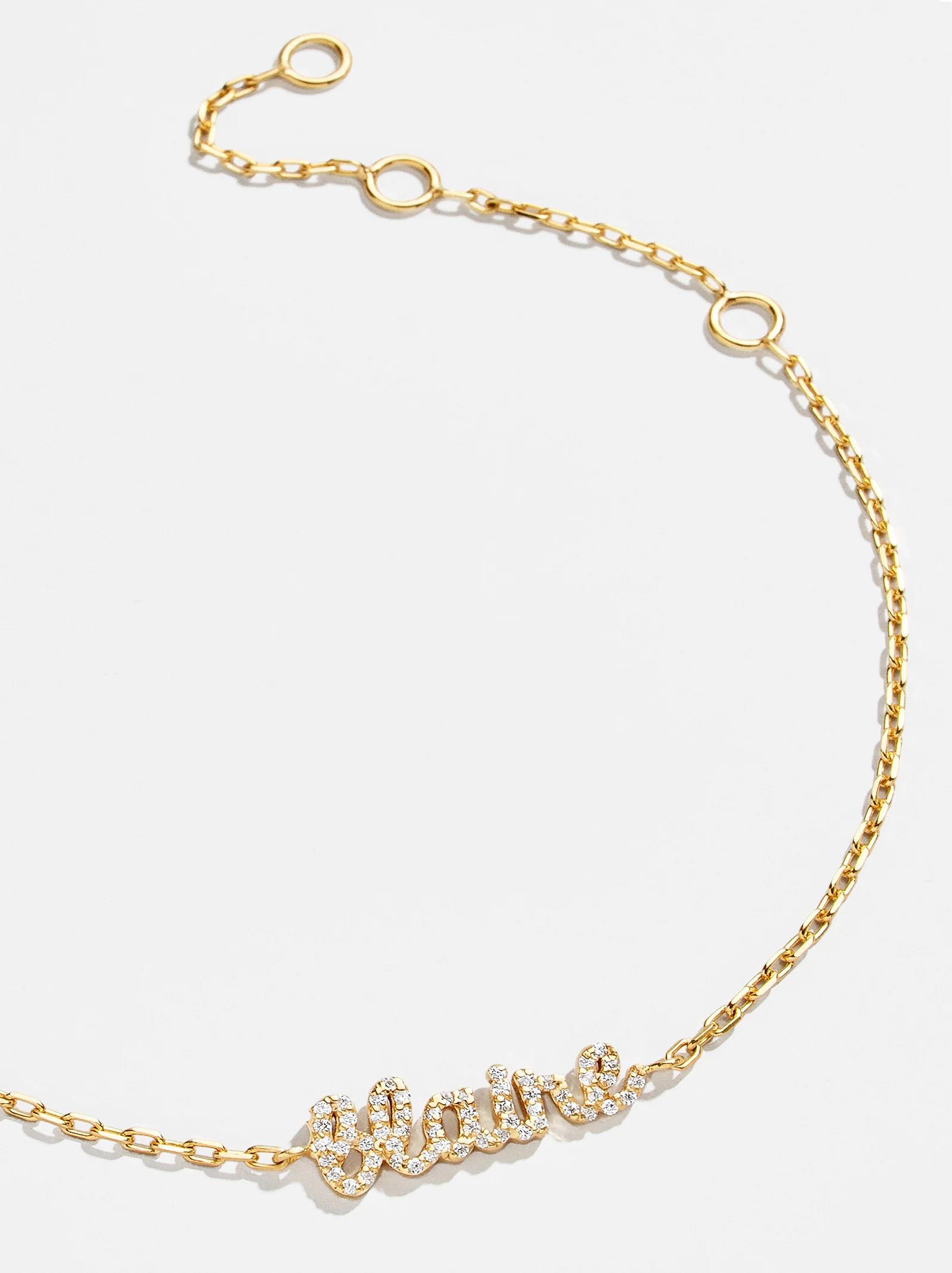 18K Gold Pavé Custom Nameplate Bracelet - Gold | BaubleBar (US)