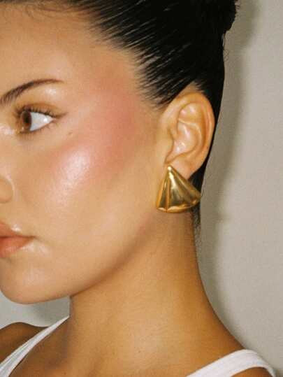 Minimalist Geometric Triangle Stainless Steel Earrings, Fashionable & Elegant Jewelry Gift For Wo... | SHEIN