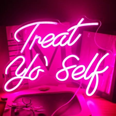 Wanxing Treat Yourself LED Neon Light Signs for Home Bedroom Bar Party Wedding Decoration | Walmart (US)