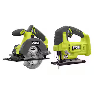 RYOBI ONE+ 18V Cordless 2-Tool Combo Kit with 5-1/2 in. Circular Saw and Jig Saw (Tools Only) PCL... | The Home Depot