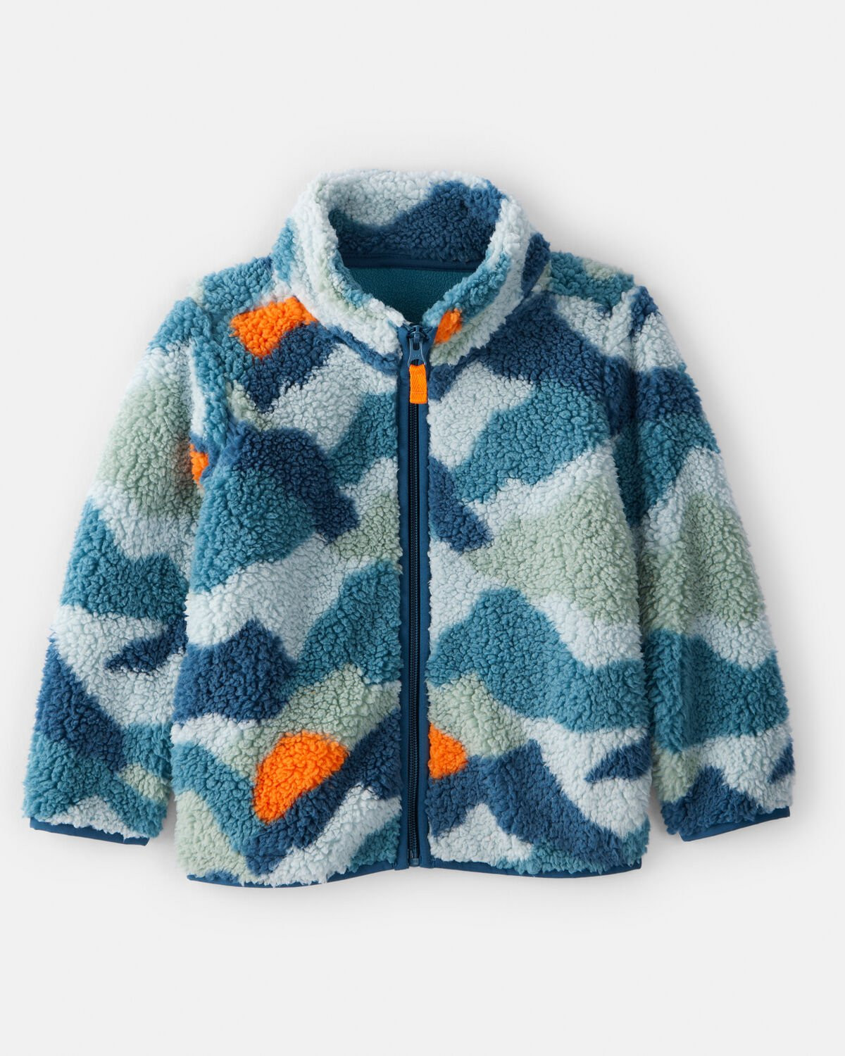 Toddler Boy Mountain Sherpa Zip-Up Jacket - Teal/Green | Carter's Inc