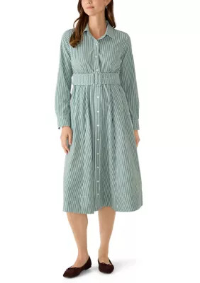 Women's Long Sleeve Belted Shirtdress | Belk