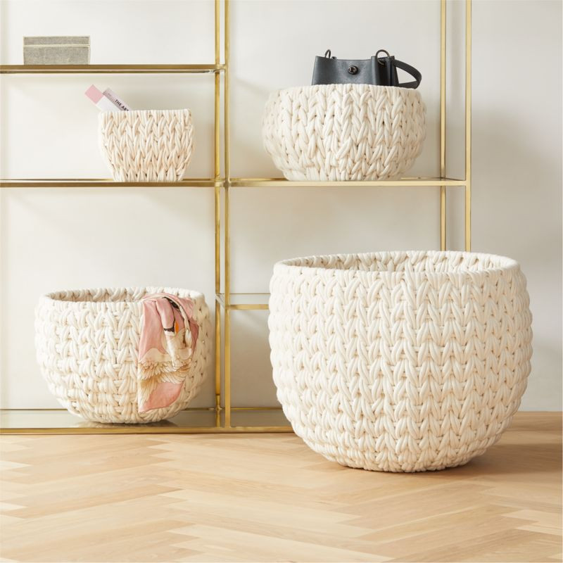 Conway White Baskets | CB2 | CB2