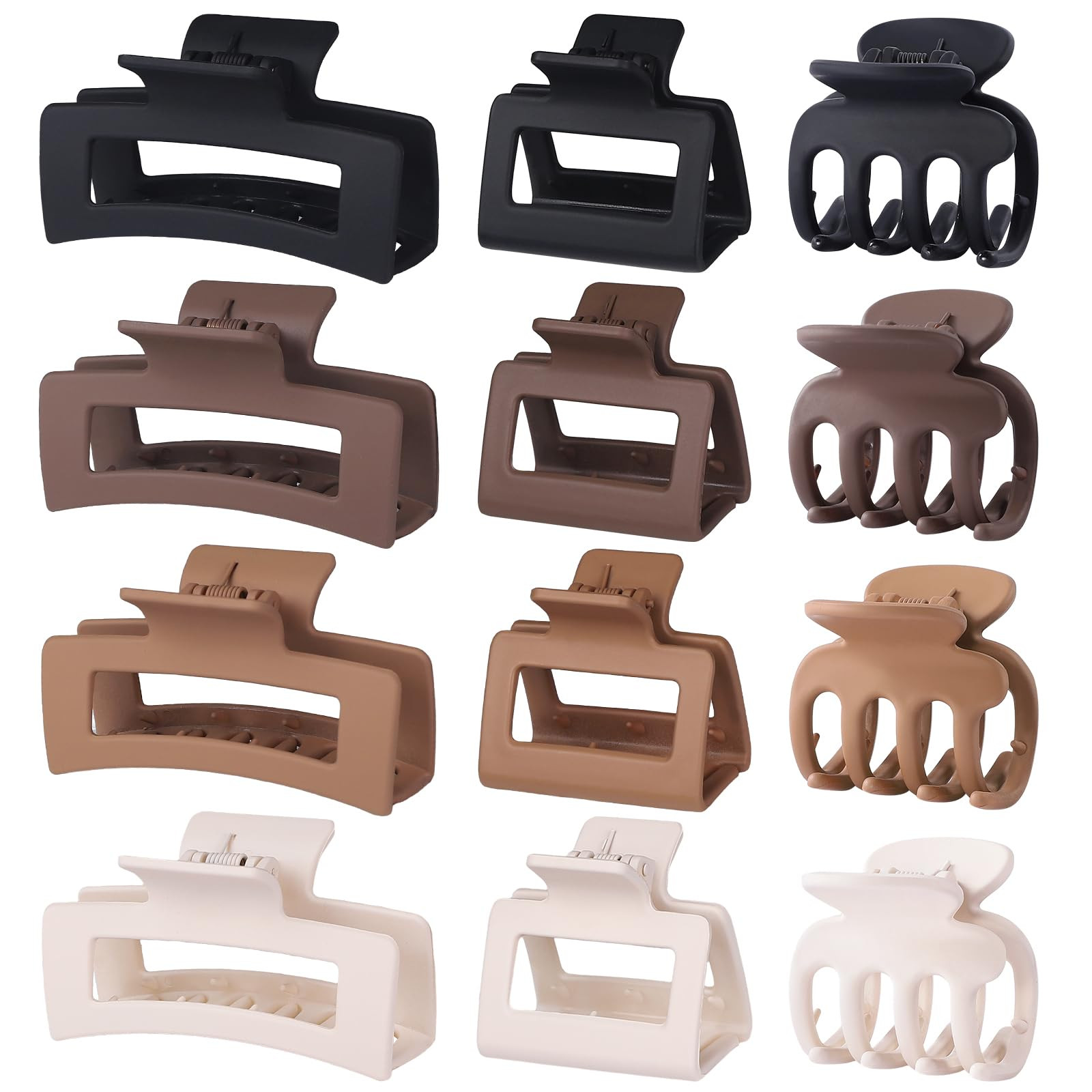 SMKSL 12 Pcs Hair Clips for Women 3 Styles Small Medium Large Claw Clips for Thin Thick Curly Hai... | Amazon (US)