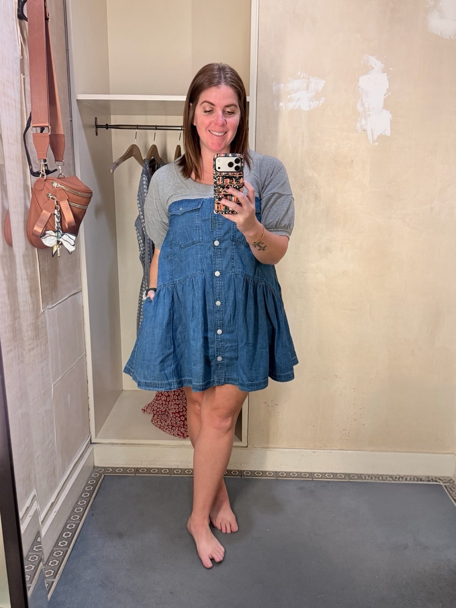 I love this mixed media dress! The combination of the sweatshirt and denim material is just so good! The dress is meant to be oversized, so I went with my normal medium and it was perfect! This is another dress that will take you through all of the seasons! 

#LTKOver40 #LTKMidsize #LTKootd