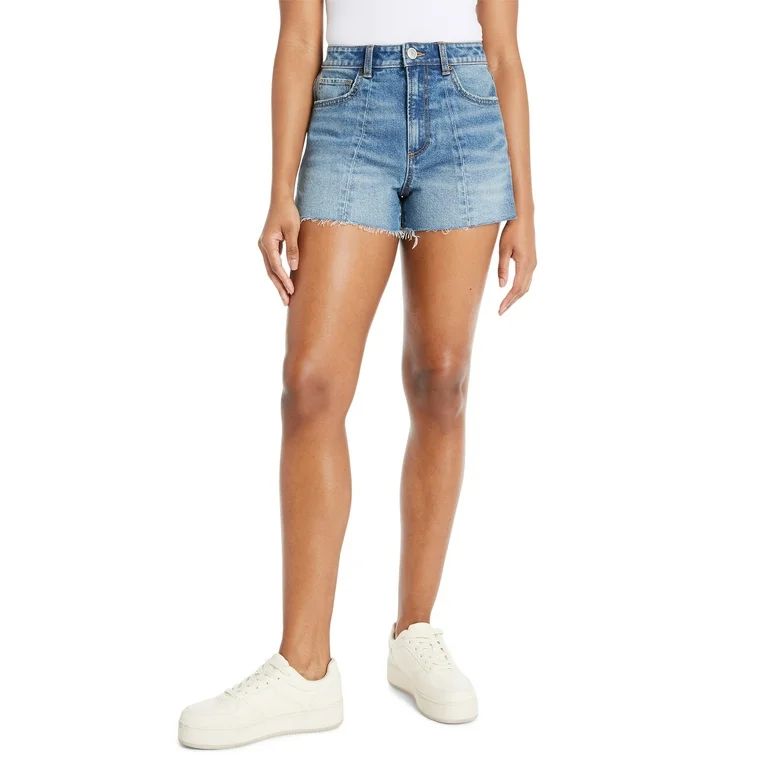 No Boundaries Juniors Seamed Denim Shorts, Sizes 1-21 - Walmart.com | Walmart (US)