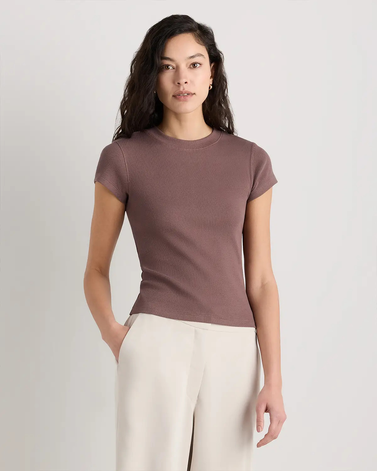 Organic Cotton Micro-Rib Crewneck Tee | Quince