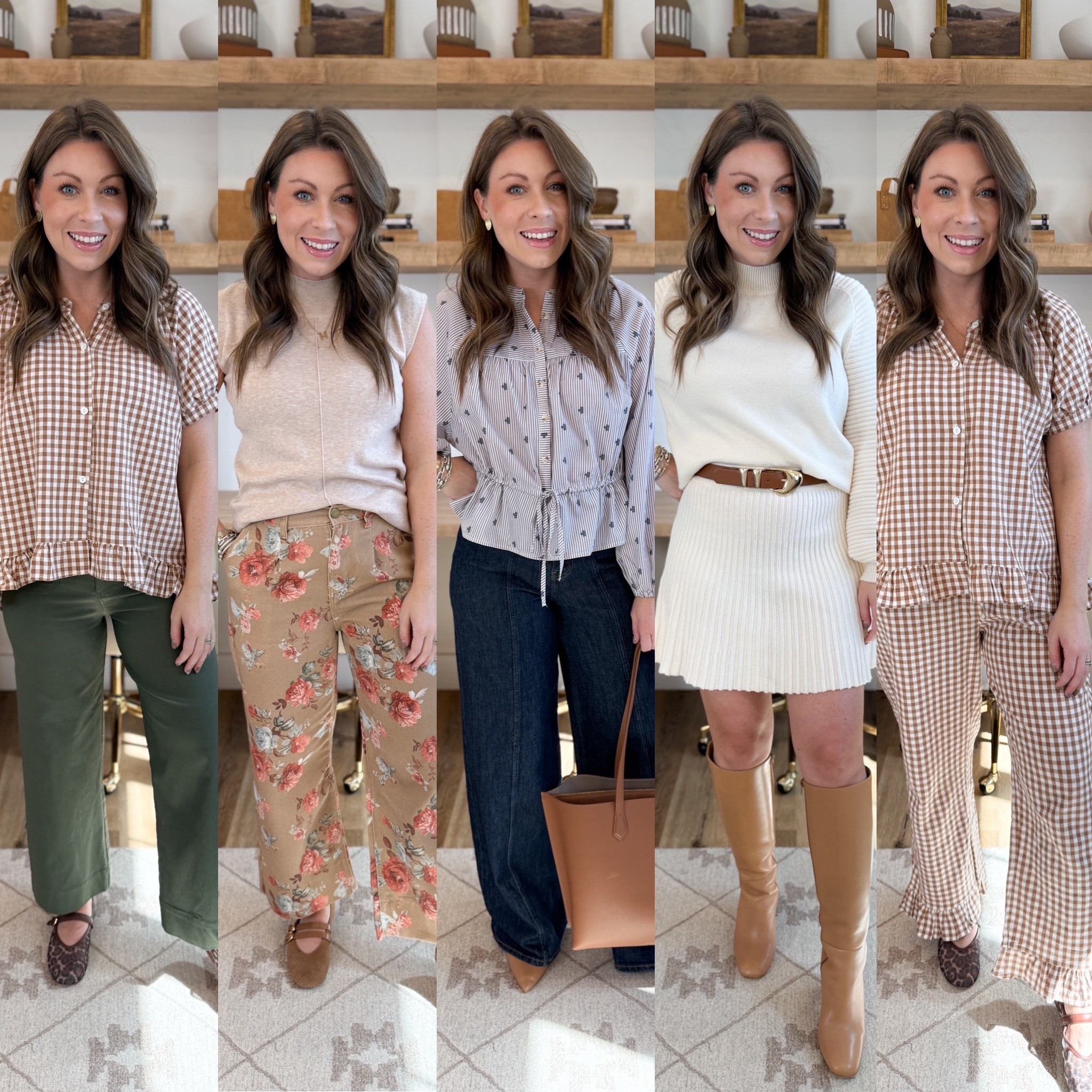 New items from my Amazon order! The pattern denim has a stretchy waist! 
Wearing a small in all except for the gingham set- medium.
Lounge sets, workwear and casual outfits! Lots of color options, too! 

#LTKU #LTKFindsUnder50 #LTKStyleTip