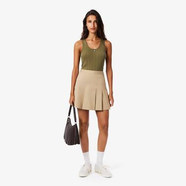 Women's Short Stretch Cotton Pleated Skirt | Lacoste (US)