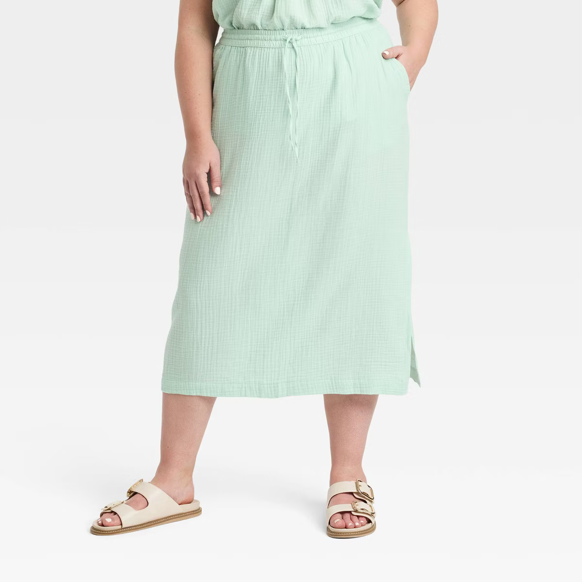 Women's Gauze Midi Pencil Skirt - Universal Thread™ | Target