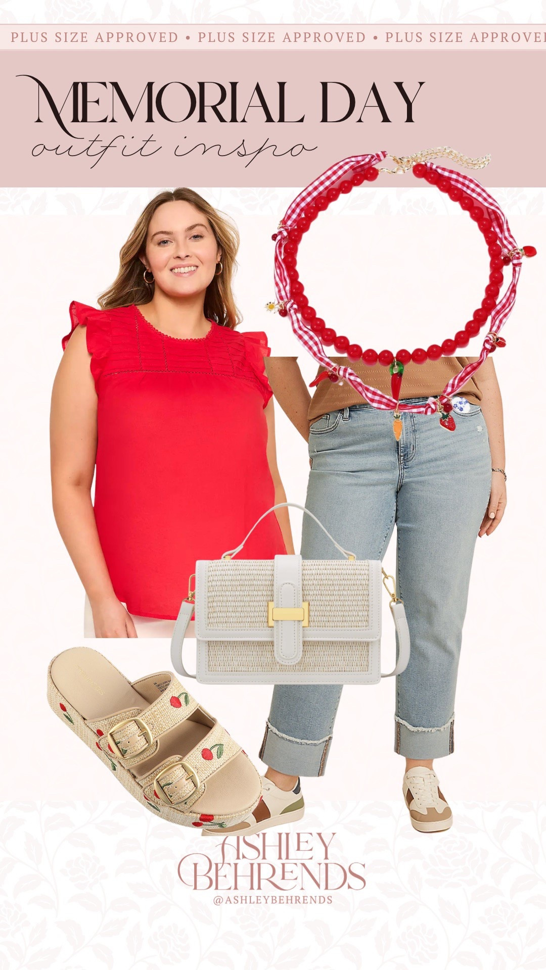 It’s almost Memorial Day and this outfit is perfect for my fellow curvy girls. The color ❤️ of this flutter sleeve top is stunning and these jeans are on sale! These cherry platform sandals are adorable, I’m loving the pop of red on them. 
Red, white and blue outfit inspo

#LTKSeasonal #LTKPlusSize #LTKSaleAlert