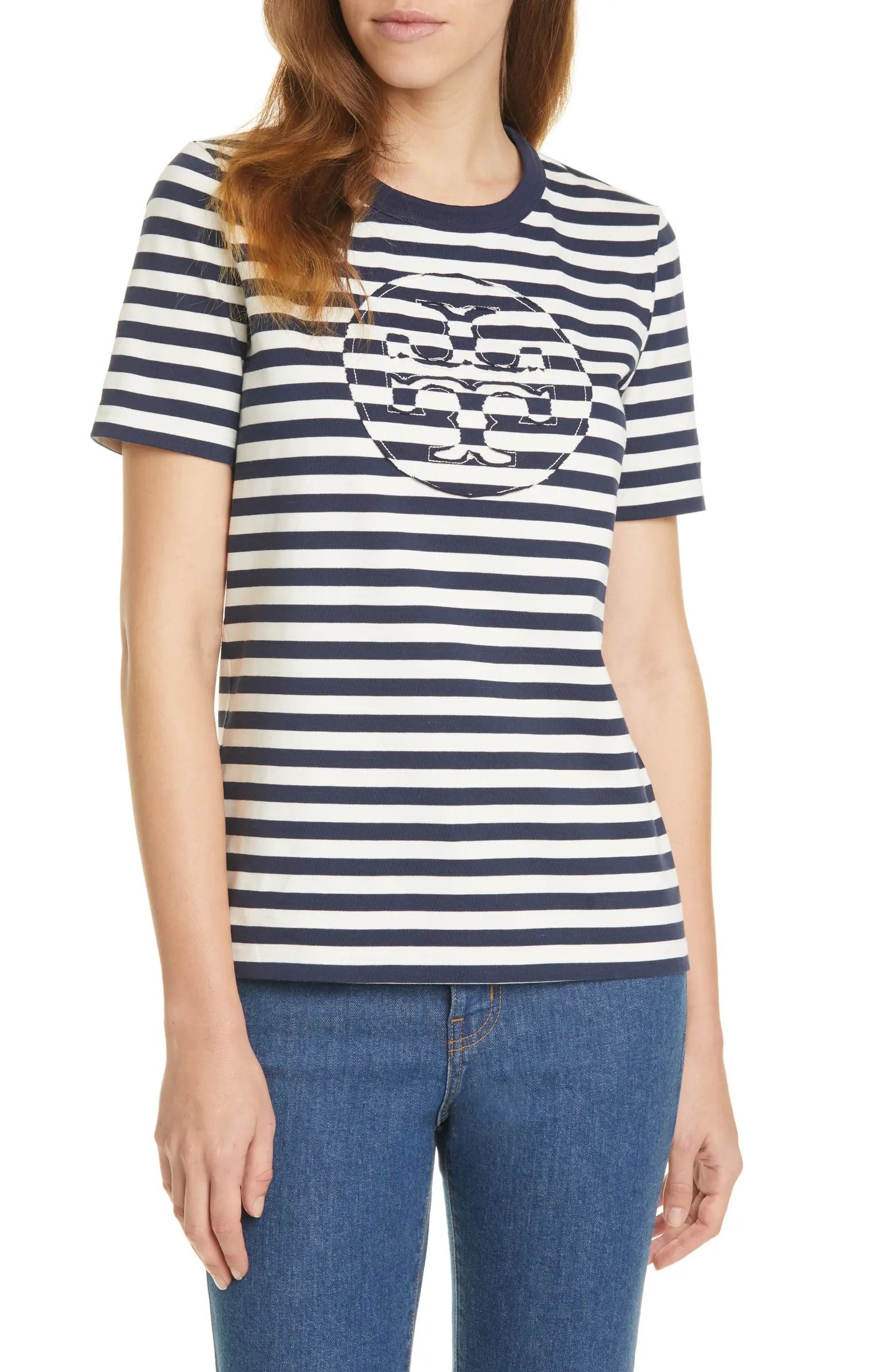 Stripe Cotton Jersey Logo T-Shirt | Nordstrom