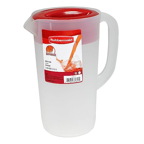 RUBBERMAID Covered Pitcher 2.25 qt - White with Red Cover | Amazon (US)