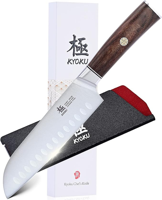 KYOKU 7 Inch Santoku Knife - Daimyo Series - Asian Knife Japanese Chef Knife with Ergonomic Rosew... | Amazon (US)