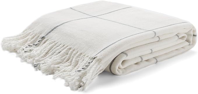 Arus Highlands Collection Tartan Plaid Design Throw Blanket Off-White 60" X 80" | Amazon (US)