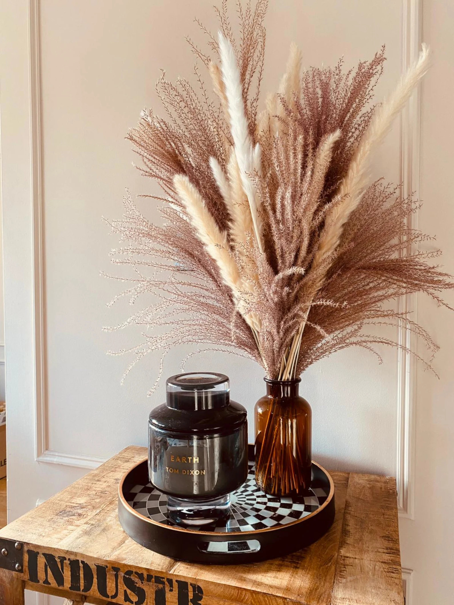 PAMPAS Dried Grass & VASE 50pcs Natural Flowers Bunch - Etsy | Etsy (US)