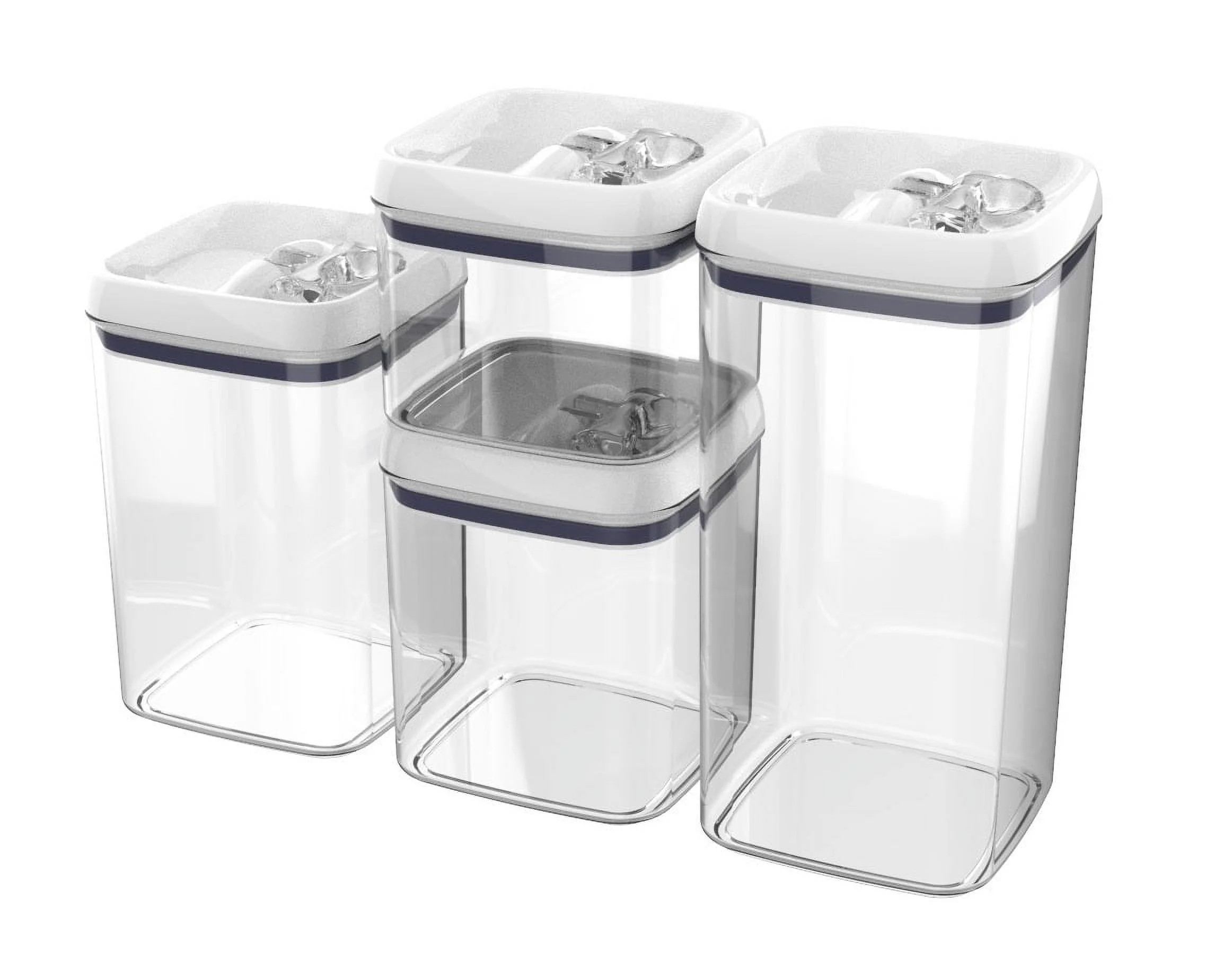 Better Homes & Gardens Canister Pack of 4, Flip-Tite® Square Food Storage Container Set | Walmart (US)