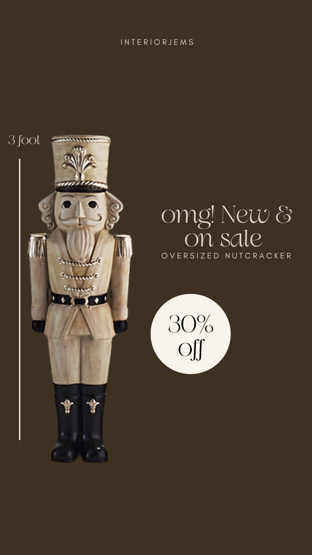 Oh my gosh this Nutcracker is absolutely adorable. It’s 3 feet tall. It’s the wood and it’s on sale right now from front gate. It would be so cute by your front door or mantle or Christmas tree, holiday decor on sale, Black Friday

#LTKHoliday #LTKSaleAlert #LTKFindsUnder50