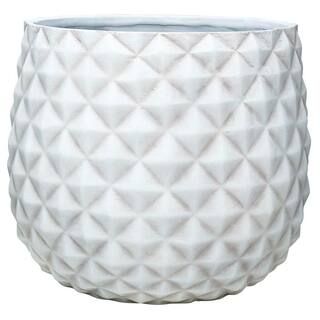 Southern Patio Pineapple 12 in. x 10.5 Weathered White Resin Composite Planter-CMX-069737 - The H... | The Home Depot