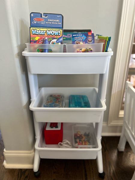 Kids art supply cart station - 3 tier cart was only $15 and so easy to assemble! 

#LTKhome #LTKfamily #LTKkids