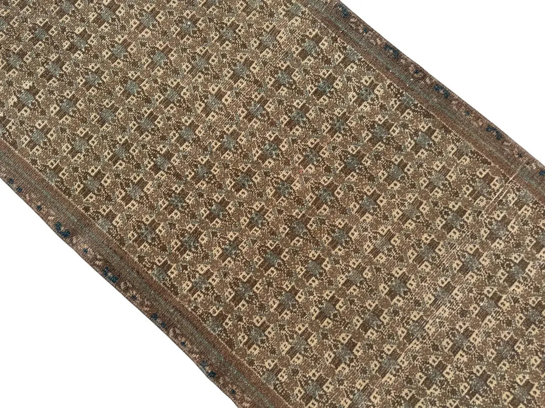 Handmade Wool Oushak Runner Rug: 2.5x10.5 Ft Vintage Turkish Entryway Rug | Etsy (US)