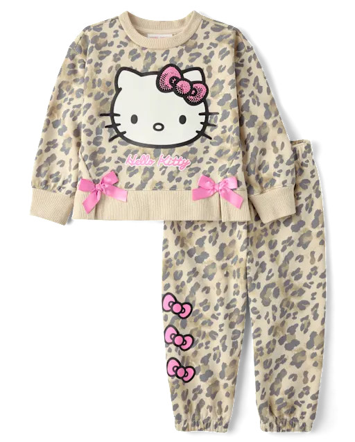 Toddler Girls Hello Kitty® Sequin Leopard 2-Piece Outfit Set - Tan | The Children's Place