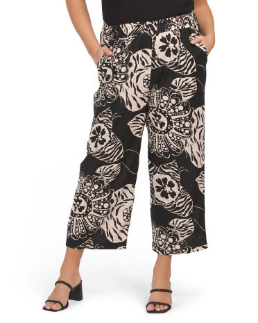 Plus Linen Blend Pull On Pants For Women | TJ Maxx