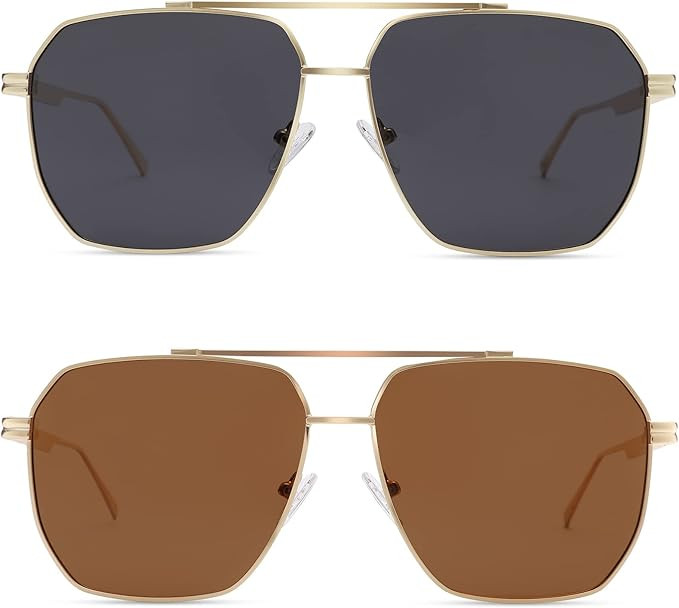 Hycredi Oversized Polarized Sunglasses for Women Men Retro Square Trendy Sun Glasses Classic Larg... | Amazon (US)