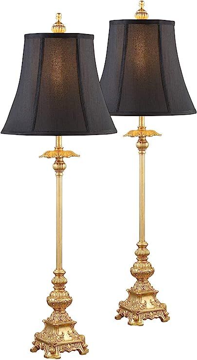 Regency Hill Juliette Traditional French Country Buffet Table Lamps 36.5" Tall Set of 2 Glam Luxu... | Amazon (US)