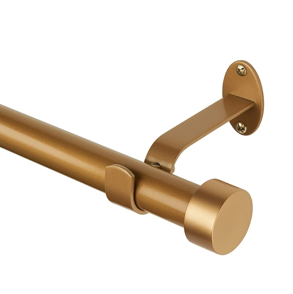 Elrene Home Fashions Serena Single Curtain Rod for Curtains and Drapery with Contemporary Cap Fin... | Amazon (US)