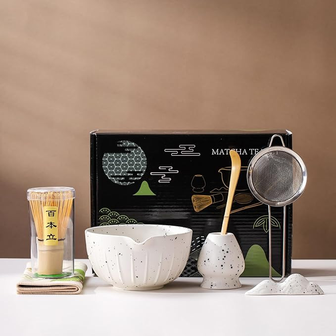 7Pcs Japanese Matcha Tea Set, Matcha Kit with Matcha Bowl (with Pouring Spout), Matcha Whisk, Whi... | Amazon (US)