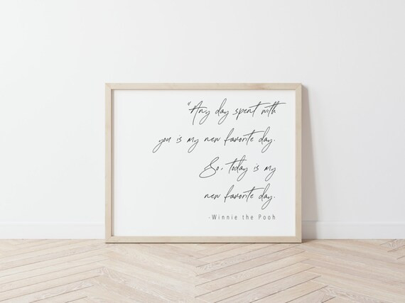 Winnie the Pooh Quote Wall Art Printable Nursery Print Any | Etsy | Etsy (US)