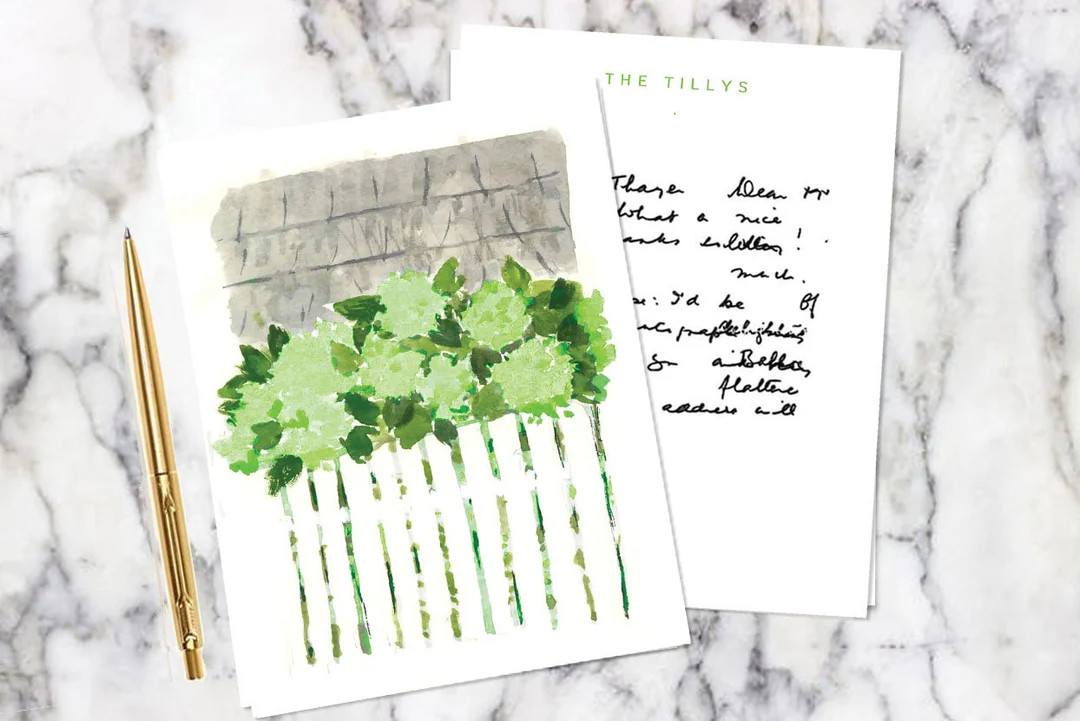 Personalized Stationery: Green Nantucket Hydrangeas - Etsy | Etsy (US)