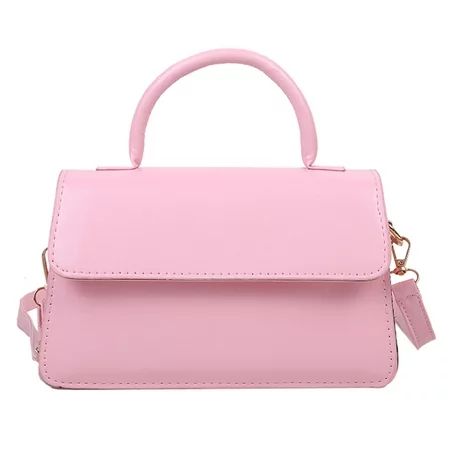 SIHUA Women Vintage PU Leather Pure Color Shoulder Crossbody Bag Handbag (Pink) | Walmart (US)