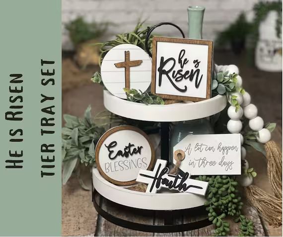 He is Risen Tier Tray Set Easter Tier Tray Set Easter Tier | Etsy | Etsy (US)
