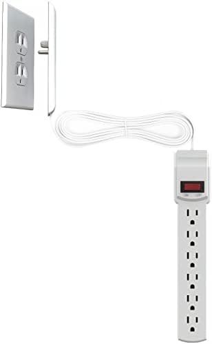 Sleek Socket Ultra-Thin Electrical Outlet Cover with Surge Protector 6 Outlet Power Strip and Cor... | Amazon (US)
