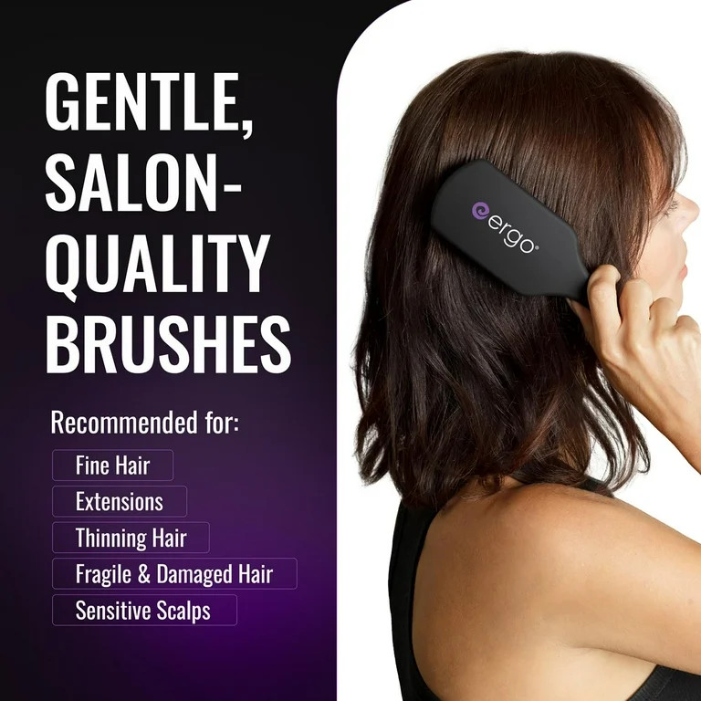Ergo Super Gentle Mini Paddle Brush for Blow Drying - Detangler Hair Brush for Thick or Thin Hair | Walmart (US)