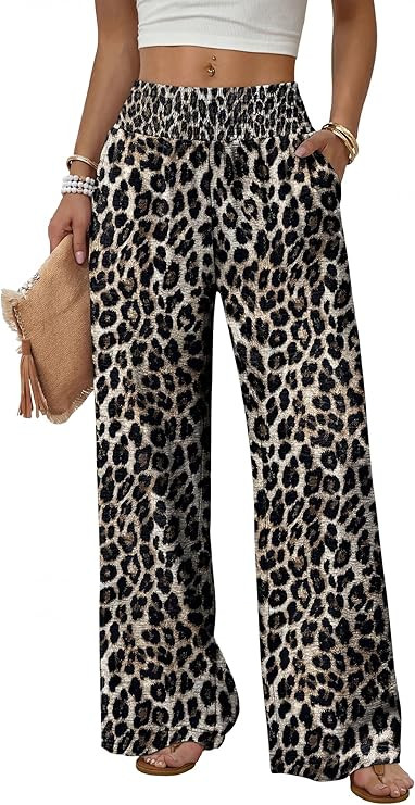 Sampeel Wide Leg Pants Woman High Waist Trousers with Pockets Casual Lounge | Amazon (US)
