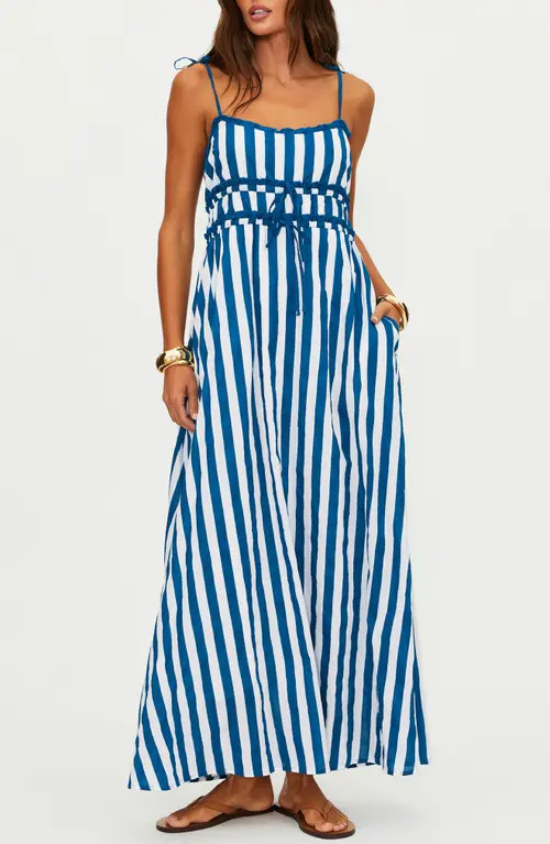 Beach Riot Levie Stripe Maxi Dress in Twilight Tides Stripes at Nordstrom, Size X-Small | Nordstrom